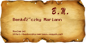 Benkóczky Mariann névjegykártya