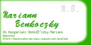 mariann benkoczky business card